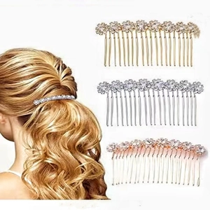Strass Blume Haarkamm Legierung Floral Braut Haarspangen Hochzeit Party Dekorative Kopfschmuck Haar Schmuck Für Damen