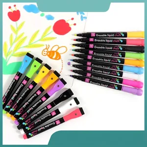 Erasable Liquid Chalk Markers Magnetic Cap Eraser For LED Light Board Blackboard Whiteboard Plastic Dustless Neon Pens