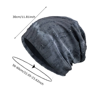 Bonnet gris foncé délavé avec paillettes argentées et détails de taille de 30cm