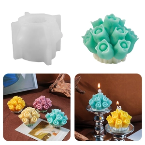 Rosen Tulpen Bouquet Silikonform Blume DIY Kerze Seife Aromatherapie Gips Dekoration Handwerk Werkzeug
