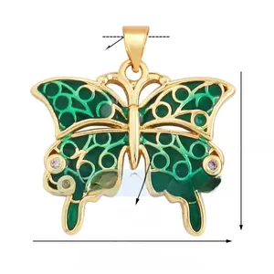 Detaillierte Größentabelle für Schmetterling Schmuckanhänger mit Maßen und Gewicht
