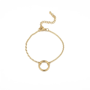 18K gold plated stainless steel geometric round link bracelet for women bohemian style