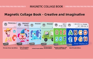 Libri puzzle magnetici educativi con temi di vestizione principessa e alfabeto