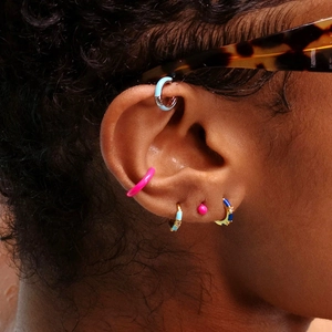 S925 sterling silver colorful enamel drop oil earrings and studs set for women