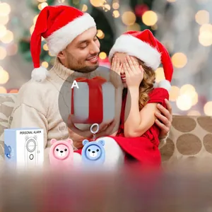 Dual pack of 130dB personal safety alarms in bear shape for holiday stocking stuffer gifts