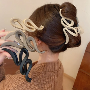 Wave Hair Claw Clip Large Acrylic Matte Finish Shark Hairpin Retro Styling Accessory For Women Back Head Hair Bun
