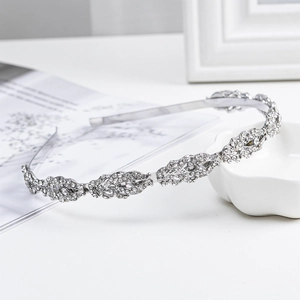 Diadema plateada elegante con diamantes de imitación para bodas y moda cotidiana