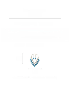 Detailed specs of royal blue rhinestone waterdrop tassel necklace and earring set