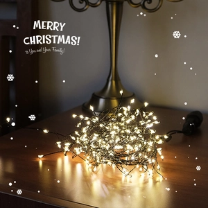 LED warm white cluster fairy lights for Christmas tree and festive home decoration