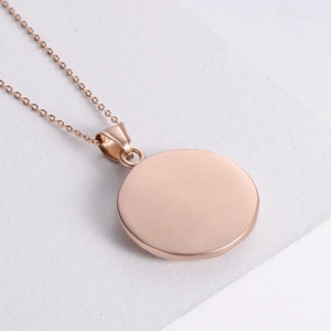 Rose gold stainless steel sun and moon constellation pendant necklace with O-chain
