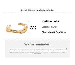 Dettagli del bracciale geometrico dorato in ABS con finitura metallica a specchio