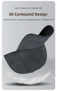 Detail view of 3D cut thermal velvet baseball cap featuring lightweight feather design