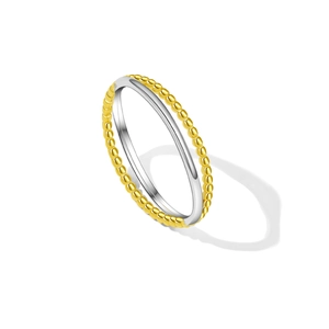 Anelli sovrapponibili minimalisti in argento s925 e oro con fasce sferiche e lisce