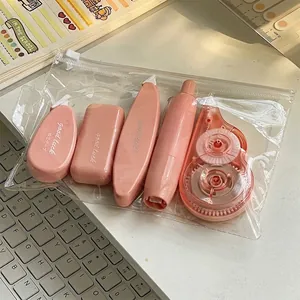 Set di 5 nastri correttivi rosa sfumato in un astuccio trasparente con cursore
