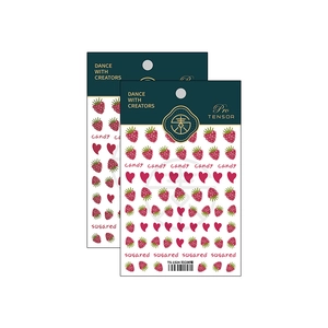 Pro TENSOR thin nail art stickers featuring red raspberry and heart patterns TS-1524
