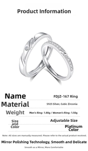 Detail of S925 sterling silver Mobius rings with cubic zirconia and polished finish