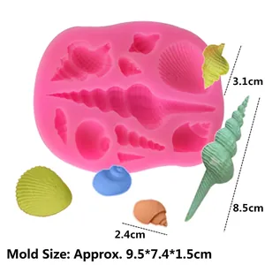 Pink silicone ocean shell and starfish molds for DIY chocolate and cake baking