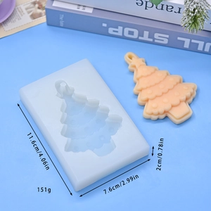 Christmas tree silicone mold for cake and DIY crafts with precise size measurements