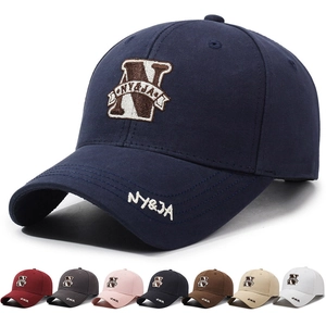 Casquette De Baseball En Coton Broderie De Lettres Réglable Protection Solaire Extérieure Mode Décontractée Visière Courbée