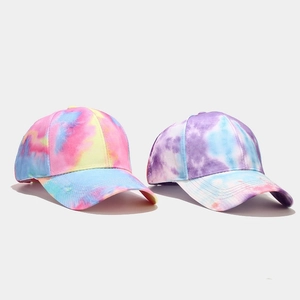 Fashion Tie Dye Baseball Cap Polyester Cotton Blend Curved Brim Adjustable Summer Outdoor Sun Protection Streetwear Peaked Hat Unisex