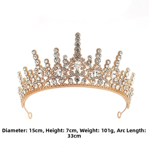 Baroque crown details: 15cm diameter, 7cm height, 101g weight and 33cm arc length