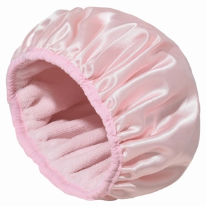 Dreilagige wasserdichte Duschhaube in Rosa mit saugfähigem Mikrofaser-Handtuchfutter