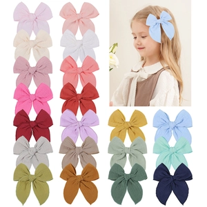 Large Jacquard Cotton Bow Hair Clips For Girls Handmade Fabric Alligator Clips Children Headwear Accessories 2624