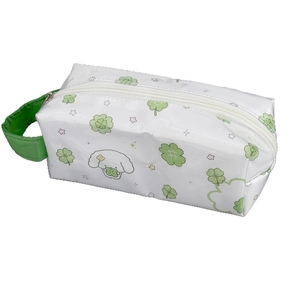 Waterproof PVC pencil case with cute puppy print and large capacity stationery storage