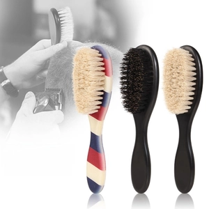 Professional Men Beard Brush Barber Neck Duster Hair Cleaning ABS Handle Horsehair Boar Bristle Salon Grooming Tool