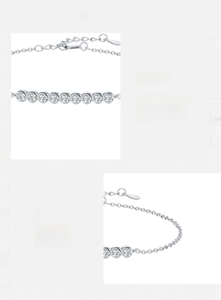 Detailed view of S925 sterling silver moissanite bracelet with D color VVS1 stones