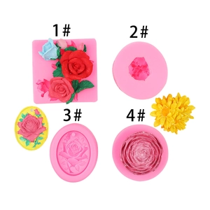 Relief Blumen Silikonform Rose Gänseblümchen Knospe Für Harz Kerze Gips DIY Handgemachtes Handwerk Backgeschirr Küchenzubehör