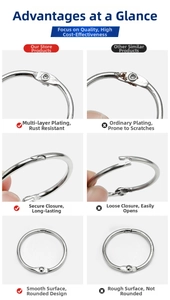 Detail showing the polished silver surface and secure snap closure of the metal binder rings