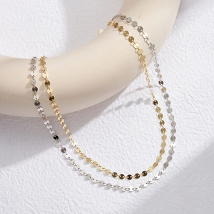 S925 sterling silver minimalist round disc necklaces in gold and silver finishes