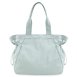Women Waterproof Nylon Tote Bag Large Capacity Side-Cinch Drawstring Shoulder Handbag Yoga Sports Travel Casual Style