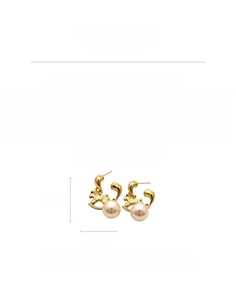 Spécifications des boucles d'oreilles cheval à bascule et perles avec taille de 2,5cm x 1,5cm