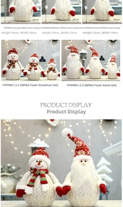 Set da 3 pezzi di decorazioni natalizie con Babbo Natale e pupazzo di neve in maglia