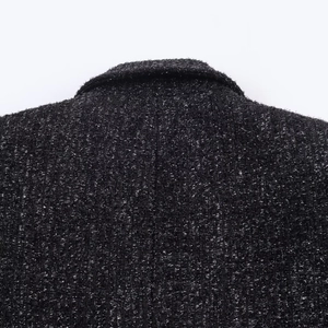 Damen Tweed Blazer 2025 Winter doppelreihig mit Metallfaden und Kragendetail im Fokus