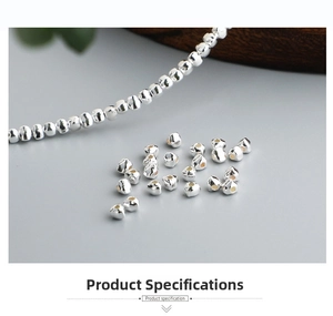 Macro shot of S925 sterling silver geometric triangle loose beads for DIY jewelry making