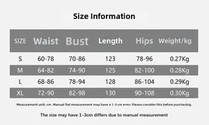 Guide des tailles pour robe longue à fleurs avec mesures de poitrine et taille