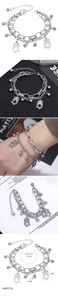 Detail of owl pendant double-layer chain bracelet with 18+5cm size specifications