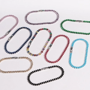 Colorful marquise cubic zirconia knotted tennis bracelets in nine vibrant shades