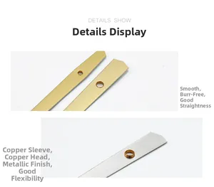Close-up of smooth gold and silver clock pointers with high elasticity and stamped holes