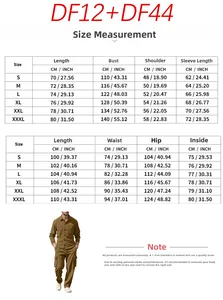 Detailed size chart for men's corduroy two-piece set including top and pants measurements
