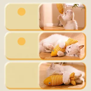 Extra großes Katzenminze Fischspielzeug zum Kratzen, Beißen und Kuscheln für Katzen