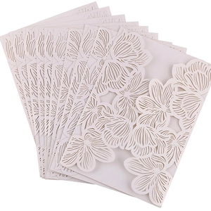 Elegant Laser Cut Flower Wedding Invitation Covers Pearlescent Paper Card Sleeves For Engagement Party Romantic European Style