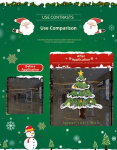 Dettaglio dell'adesivo natalizio per finestre con effetti decorativi e funzione anticollisione