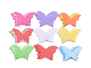 Detailed view of multi-layered colorful paper butterfly garlands for party decorations