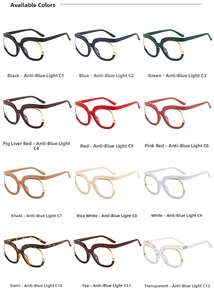 Detailed grid view showcasing 12 color variants of Y2K style anti-blue light glasses