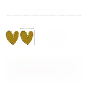 Détail montrant les dimensions 1,8x1,7 cm et le poids pour boucles d'oreilles cœur jaunes