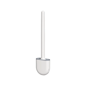 Space-saving wall-mounted soft silicone toilet brush set with minimalist holder